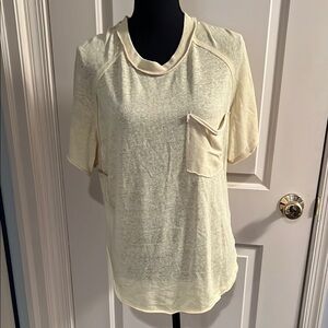 Free People Yellow Short Sleeve Top with Pocket
